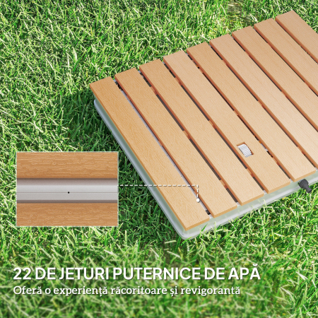  Dus Portabil: aluminiu, 4m rezistent UV/apa, plaja/spa, 70x55 cm, Efect Lemn [3]