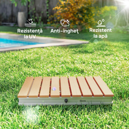  Dus Portabil: aluminiu, 4m rezistent UV/apa, plaja/spa, 70x55 cm, Efect Lemn [5]