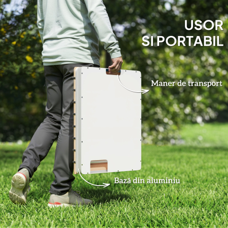  Dus Portabil: aluminiu, 4m rezistent UV/apa, plaja/spa, 70x55 cm, Efect Lemn [7]