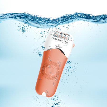 Epilator Rowenta Aqua Soft EP4920F0, 40 min autonomie, Wet&Dry, 4 accesorii, Skin Respect technology, bile pentru masaj, corai [9]
