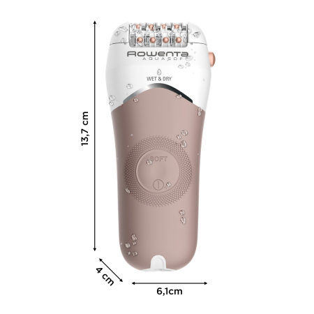 Epilator Rowenta AquaSoft Wet & Dry EP4924F0, 2 trepte de viteza, 24 de pensete, autonomie 40 minute, tehnologie Skin Respect, alb & bej [3]