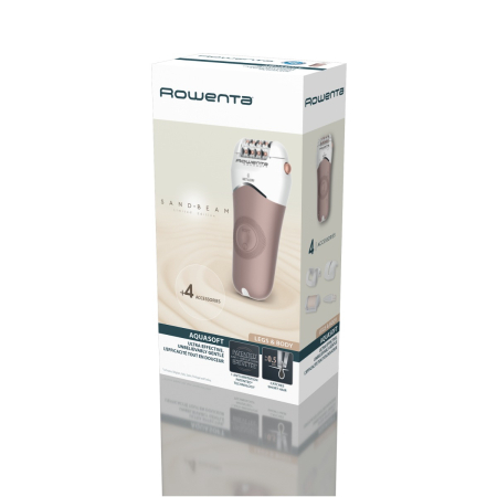 Epilator Rowenta AquaSoft Wet & Dry EP4924F0, 2 trepte de viteza, 24 de pensete, autonomie 40 minute, tehnologie Skin Respect, alb & bej [4]