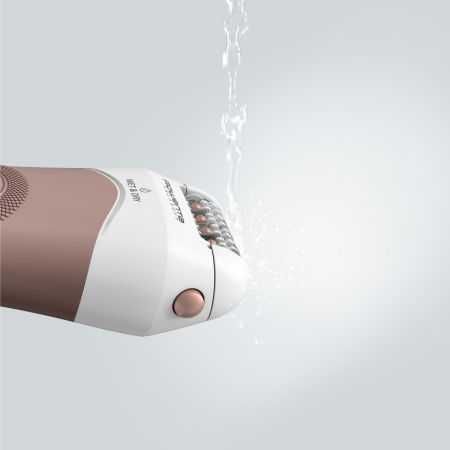 Epilator Rowenta AquaSoft Wet & Dry EP4924F0, 2 trepte de viteza, 24 de pensete, autonomie 40 minute, tehnologie Skin Respect, alb & bej [6]
