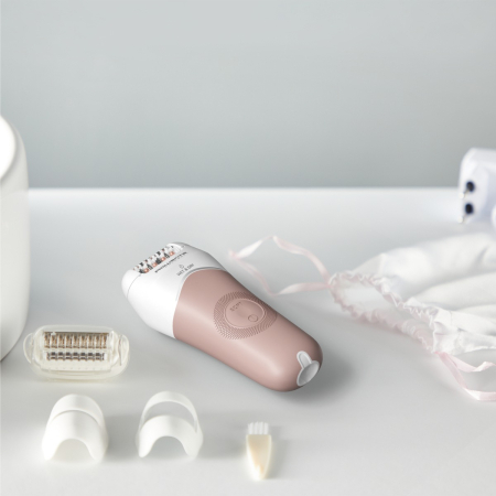 Epilator Rowenta AquaSoft Wet & Dry EP4924F0, 2 trepte de viteza, 24 de pensete, autonomie 40 minute, tehnologie Skin Respect, alb & bej [8]