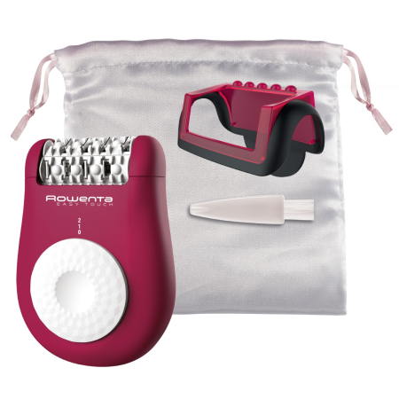 Epilator Rowenta Easy Touch EP1120F1, 2 trepte de viteza, 24 de pensete, sistem de masaj cu bile, accesoriu începatori, roz-închis [2]