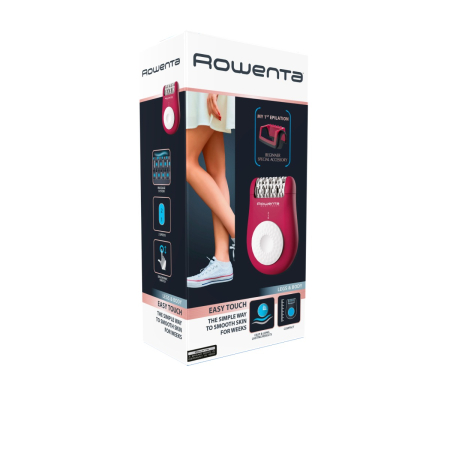 Epilator Rowenta Easy Touch EP1120F1, 2 trepte de viteza, 24 de pensete, sistem de masaj cu bile, accesoriu începatori, roz-închis [4]