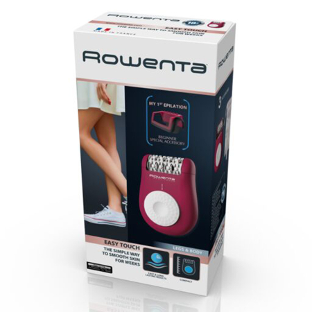 Epilator Rowenta Easy Touch EP1120F1, 2 trepte de viteza, 24 de pensete, sistem de masaj cu bile, accesoriu începatori, roz-închis [5]