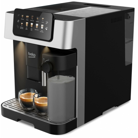 Espressor automat Beko CaffeExperto CEG7304X, 1350 W, Presiune 19 bar, Capacitate 2 l, Cafea boabe, Recipient lapte, Negru [0]