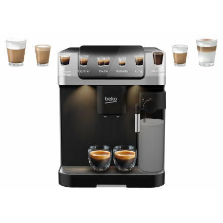 Espressor automat Beko CaffeExperto CEG7304X, 1350 W, Presiune 19 bar, Capacitate 2 l, Cafea boabe, Recipient lapte, Negru [1]
