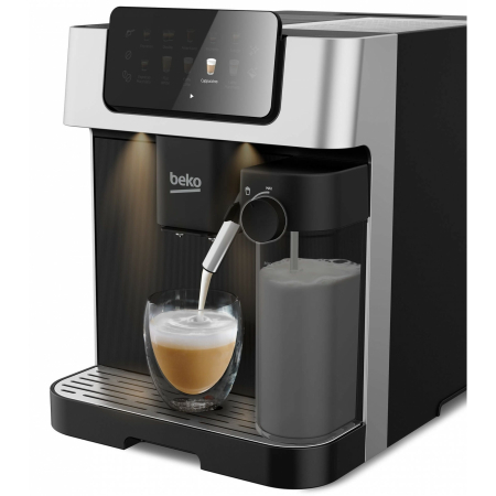 Espressor automat Beko CaffeExperto CEG7304X, 1350 W, Presiune 19 bar, Capacitate 2 l, Cafea boabe, Recipient lapte, Negru [2]
