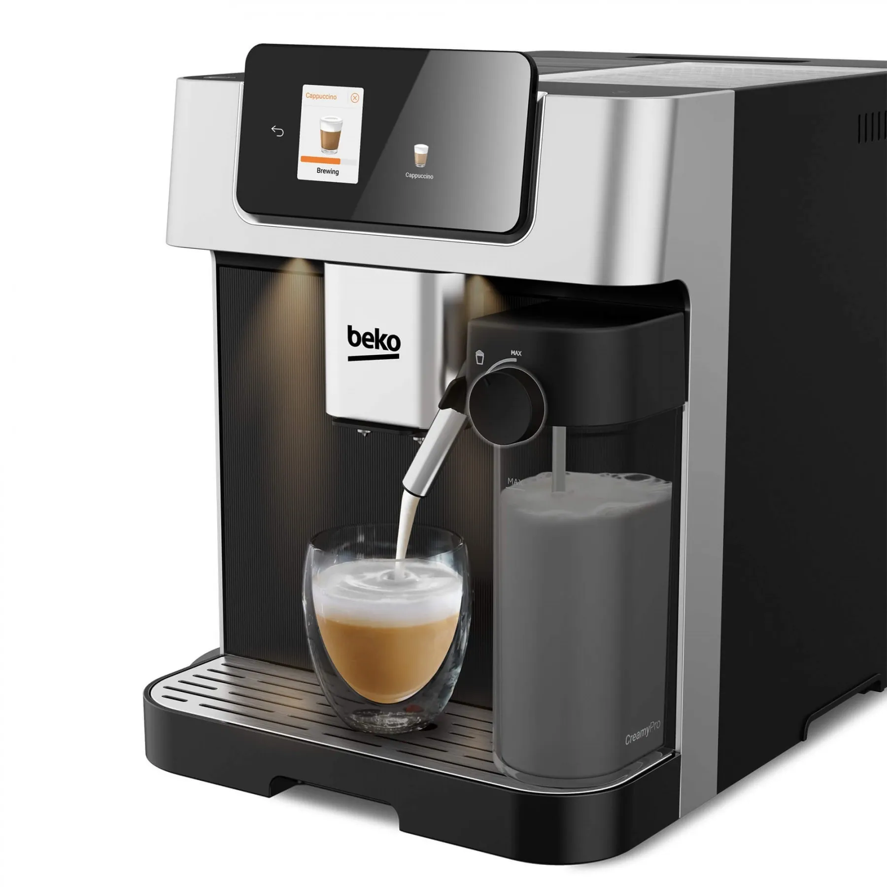 RESIGILAT Espressor automat BEKO CaffeExperto CEG7348X, 2l, 1350W, 19 bar, 18 bauturi, 13 setari de macinare GrindPro, control din aplicatie, aroma perfecta cu BrewSense, Negru/Argintiu [2]