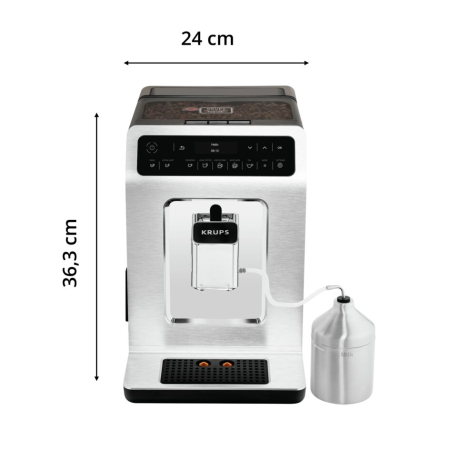 Espressor automat Krups Evidence EA891C10, 1450W, 15 bari, rezervor boabe 260g, rezervor apa 2.3L, rasnita 3 nivele, alb - negru [5]