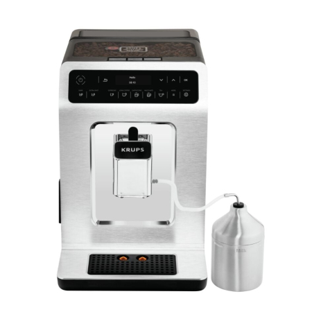 Bucatarie - Espressor automat Krups Evidence EA891C10, 1450W, 15 bari, rezervor boabe 260g, rezervor apa 2.3L, rasnita 3 nivele, alb - negru