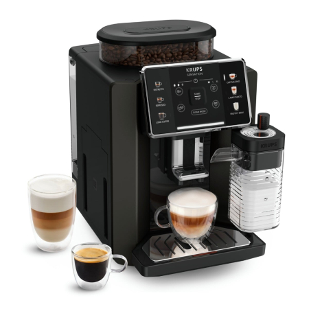 Bucatarie - Espressor automat Krups Sensation Milk M50 EA912910, 1450W, 15 bari, 6 retete, ecran tactil, 260g, 1.7l, 3 trepte temperatura, rasnita 5 nivele,