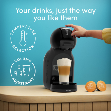 Espressor cu capsule Krups NESCAFÉ® Dolce Gusto® Mini Me 2 KP1438F0, 1600 W, 15 bari presiune, rezervor apa 0.8 L, oprire automata, negru [3]