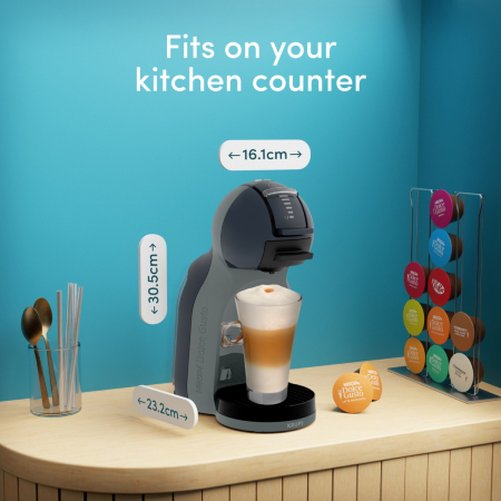 Espressor cu capsule Krups NESCAFÉ® Dolce Gusto® Mini Me 2 KP143BF0, 1600 W, 15 bari presiune, rezervor apa 0.8 L, oprire automata, gri & albastru [2]