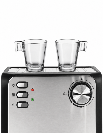 Espressor de cafea HAEGER SUPER ESPRESSO, Presiune 20 bar (pompa ULKA Italia), Cafea macinata si capsule, 1.6L, Extractie intensa cu aroma bogata, Incalzire cesti, Argintiu [4]