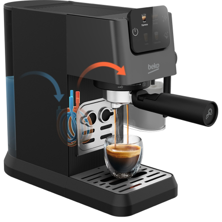 Espressor Manual 3in1 BEKO CEP5464DX, 1.1l, 1600W, 20 Bar, Sistem Cappuccino, Cafea macinata, Capsule sau Paduri, Negru [7]