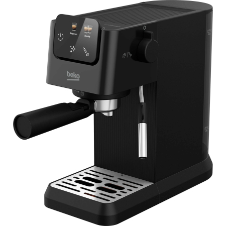 Prepararea cafelei - Espressor manual Beko CaffeExperto CEP5302B, 1628 W, Presiune 15 bar, Capacitate 1.1 l, Cafea macinata, Spumare lapte, Negru