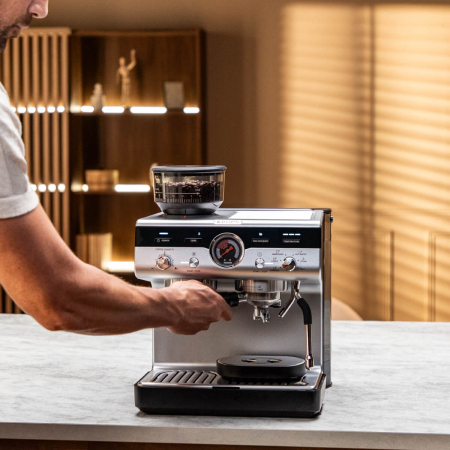 Espressor manual cu rasnita Krups Precision XP801T10, 15 bari, rezervor apa 3.5 L, 30 trepte de rasnire, 3 trepte temperatura, 3 trepte pre-infuzare,  [12]