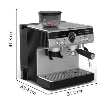 Espressor manual cu rasnita Krups Precision XP801T10, 15 bari, rezervor apa 3.5 L, 30 trepte de rasnire, 3 trepte temperatura, 3 trepte pre-infuzare,  [15]