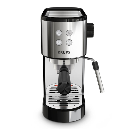 Espressor manual  KRUPS Virtuoso Essential XP441810, sistem ThermoBlock, rezervor apa de 1 L, design compact, presiune de 15 bari, negru & argintiu [4]