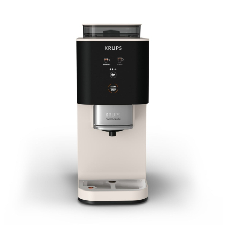 Bucatarie - Espressor semi-automat Krups Coffee Crush SA4001E0, 1370 W, 15 bari, sistem bean-to-cup, rasnita inox, preparare one-touch, intensitate cafea ajustabi