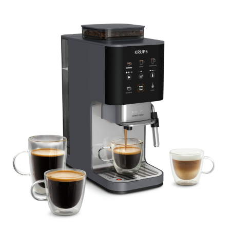 Espressor semi-automat Krups Coffee Crush SA404BE1, 1370 W, 15 bari, 6 retete, sistem bean-to-cup, rasnita inox, duza de abur pentru spumarea laptelui [8]