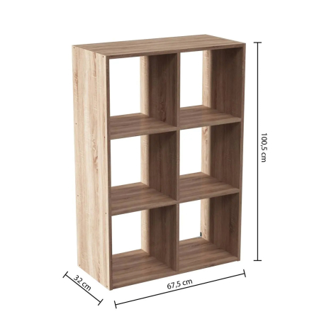 Etajera 5Five Mix n&apos;Modul cu 6 compartimente, PAL, 68x32x101 cm, bej [1]