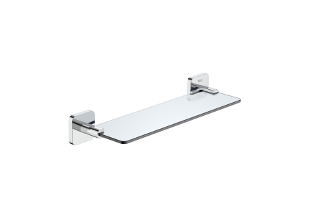 Rafturi si depozitare - Etajera baie Roca A817888C00, 108 mm, 350 mm, 52 mm, 2 orificii instalare, pe perete, metal, sticla, Crom