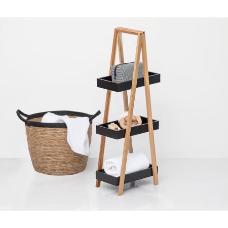 Etajera cu 3 rafturi 5Five Natureo, MDF si bambus, 30x18x82 cm, negru [1]