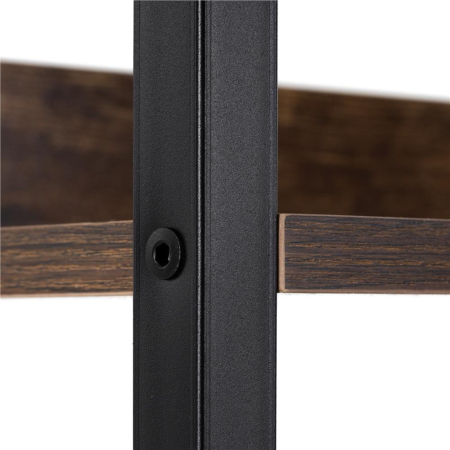 Etajera cu 4 polite din MDF si cadru metalic, stil industrial, 60x28x124.5 cm, maro inchis si negru [6]