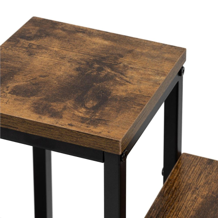 Etajera cu 4 rafturi din metal si MDF, 51x34x67 cm, negru si maro [14]