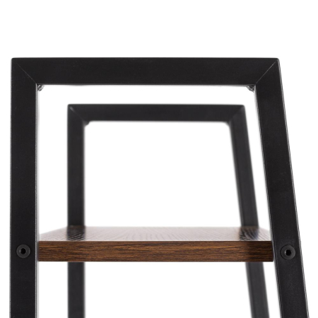 Etajera cu 4 rafturi, metal si MDF, stil industrial, 56x34x138 cm, maro inchis si negru [16]