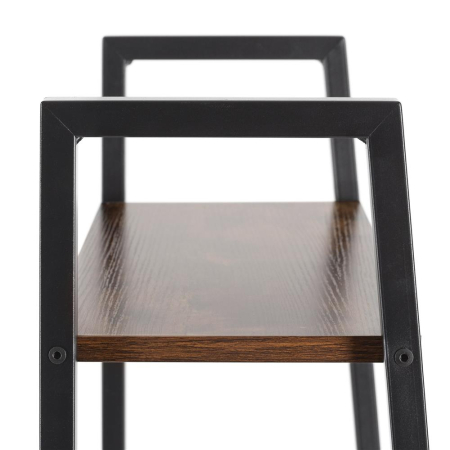 Etajera cu 4 rafturi, metal si MDF, stil industrial, 56x34x138 cm, maro inchis si negru [15]