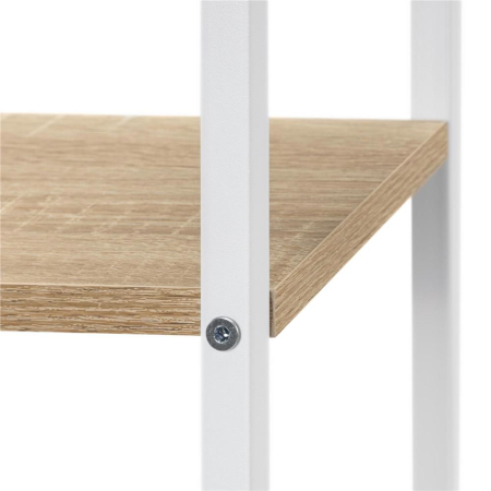 Etajera cu 6 rafturi din metal si MDF, 60x20x113 cm, alb si maro [12]