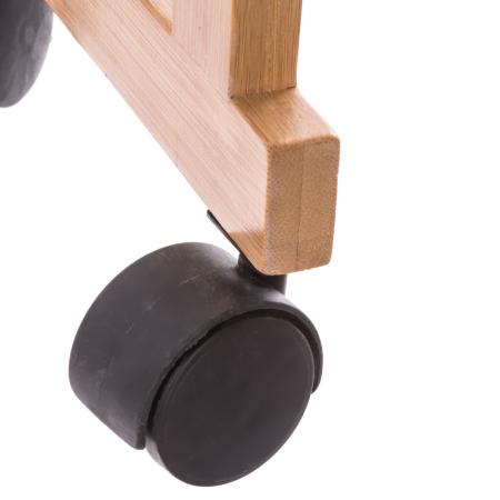 Etajera cu roti Atmosphera Natureo cu 3 niveluri, bambus si MDF, 41x20x81 cm, alb [2]