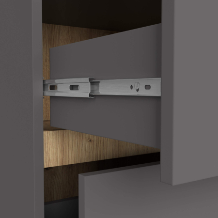 Etajera de baie suspendata, cu 2 sertare, PAL 16 mm, 90x46x60 cm, gri si stejar artisan [3]
