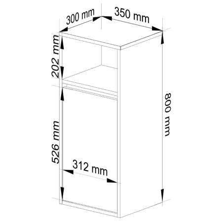 Etajera de baie suspendata, cu 2 usi, PAL 16 mm, 35x30x80 cm, stejar artisan si gri [2]
