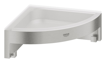 Baie - Etajera de colt Grohe 41106DC0, Start Cube, pe perete, 160 x 160 mm, mat, otel satinat