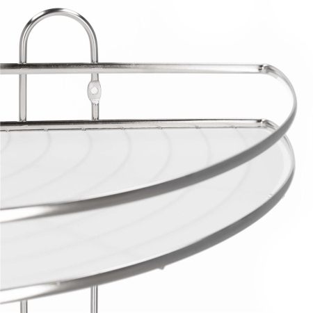 Etajera colt dus 3 polite inox, montaj perete, max 9 kg, margini protectie, 25x25x59 cm, argintiu [11]