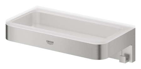 Etajera Grohe 41107DC0, Start Cube, pe perete, 200 x 100 mm, mat, otel satinat [1]