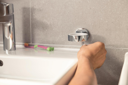 Etajera Grohe 41107DC0, Start Cube, pe perete, 200 x 100 mm, mat, otel satinat [8]