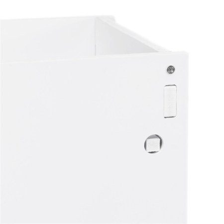 Etajera ingusta pentru baie, 3 rafturi si sertar suport hartie igienica, 80x17x16 cm, alb [20]