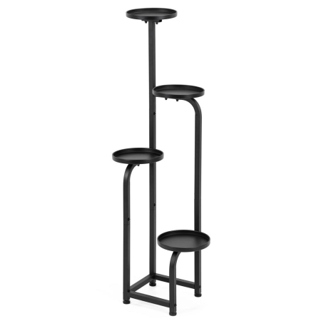 Etajera metalica cu 4 niveluri, structura solida, stil industrial, 22x22x115 cm, negru [3]