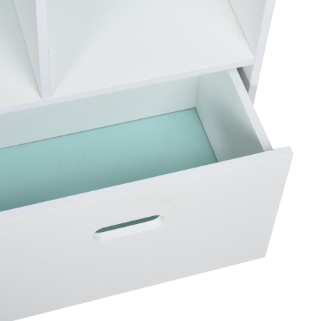  Etajera Organizator pentru Copii cu Compartimente, Biblioteca pentru Carti si Jucarii, Alb [8]