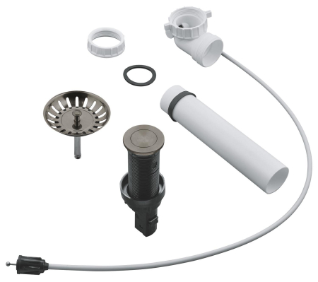 Scurgeri, sifoane, racorduri sanitare - Evacuare automata Grohe 40986AL0, buton push, sita, mat, grafit