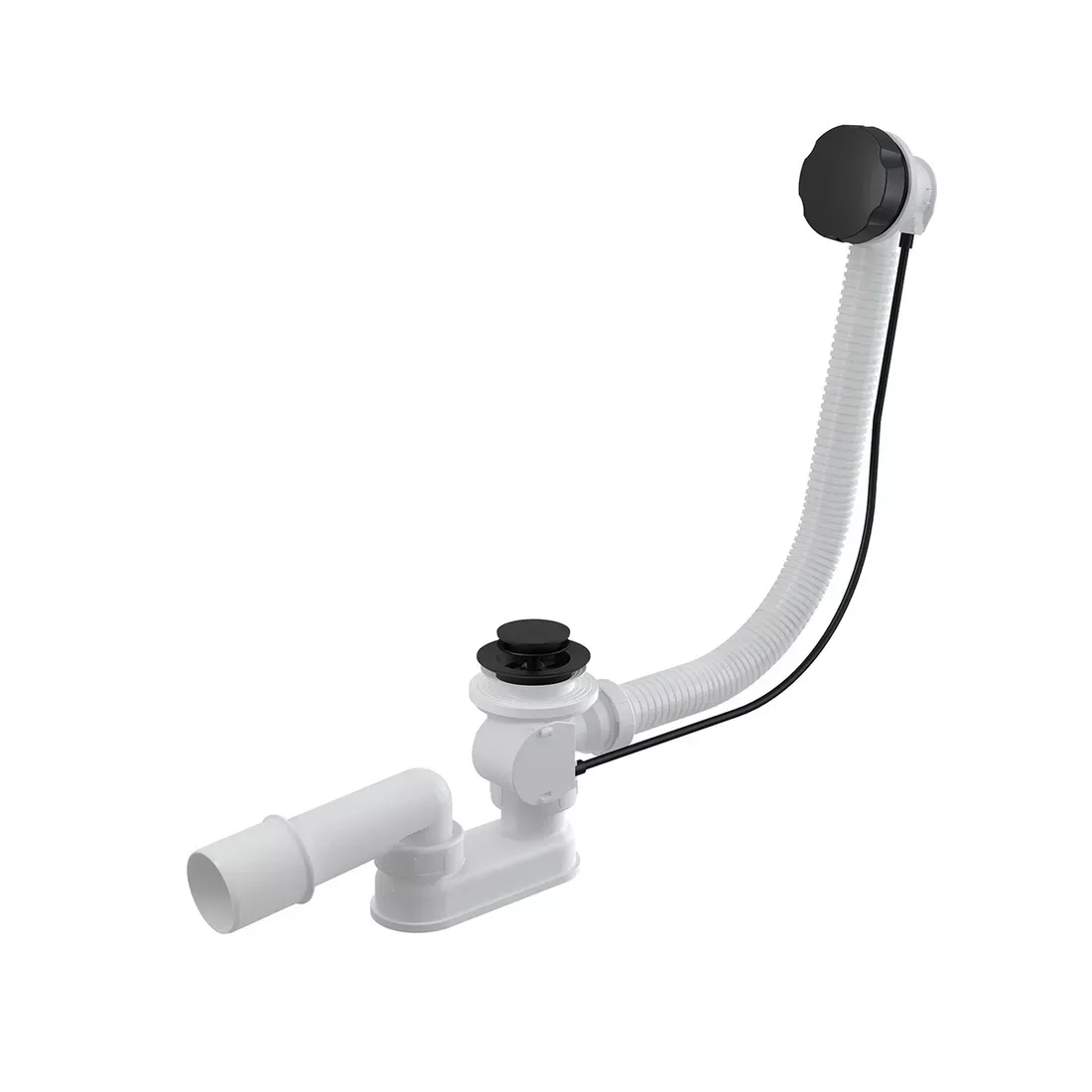 Accesorii cada - Evacuare cada AlcaDrain, universala, sifon, ventil, mat, negru, A55BLACK