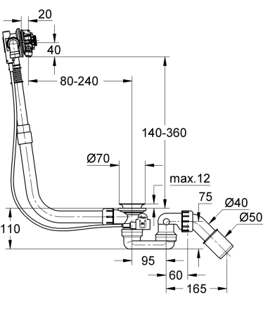 Evacuare cu umplere cada Grohe 28990DA0, TalentoFill, universala, lucios, cupru [1]