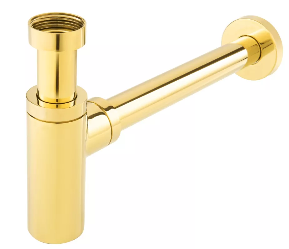 Cazi baie - Evacuare lavoar FDesign Kleome FD7-203-55, universal, 1 1/4'', reglabil, slid curatare, lucios, auriu